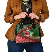 Mele Kalikimaka Shaka Santa Shoulder Handbag Hawaiian Surf Christmas Design with Aloha Spirit DT02 - Polynesian Pride