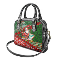 Mele Kalikimaka Shaka Santa Shoulder Handbag Hawaiian Surf Christmas Design with Aloha Spirit DT02 - Polynesian Pride