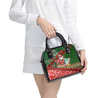Mele Kalikimaka Shaka Santa Shoulder Handbag Hawaiian Surf Christmas Design with Aloha Spirit DT02 - Polynesian Pride