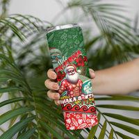 Mele Kalikimaka Shaka Santa Skinny Tumbler Hawaiian Surf Christmas Design with Aloha Spirit DT02 - Polynesian Pride