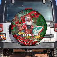 Mele Kalikimaka Shaka Santa Spare Tire Cover Hawaiian Surf Christmas Design with Aloha Spirit DT02 Green - Polynesian Pride