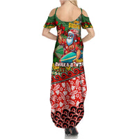 Mele Kalikimaka Shaka Santa Summer Maxi Dress Hawaiian Surf Christmas Design with Aloha Spirit DT02 - Polynesian Pride