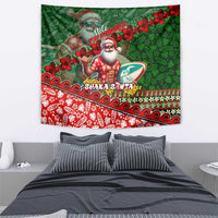 Mele Kalikimaka Shaka Santa Tapestry Hawaiian Surf Christmas Design with Aloha Spirit DT02 - Polynesian Pride