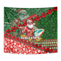 Mele Kalikimaka Shaka Santa Tapestry Hawaiian Surf Christmas Design with Aloha Spirit DT02 - Polynesian Pride