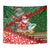 Mele Kalikimaka Shaka Santa Tapestry Hawaiian Surf Christmas Design with Aloha Spirit - Polynesian Pride