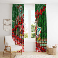 Mele Kalikimaka Shaka Santa Window Curtain Hawaiian Surf Christmas Design with Aloha Spirit DT02 - Polynesian Pride