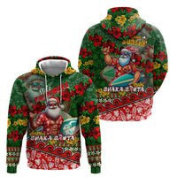 Mele Kalikimaka Shaka Santa Zip Hoodie Hawaiian Surf Christmas Design with Aloha Spirit DT02 - Polynesian Pride