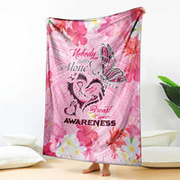 Butterfly Polynesia Breast Cancer Blanket Nobody Fights Alone Pink Out Tropical Hibiscus DT02 - Polynesian Pride