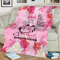 Butterfly Polynesia Breast Cancer Blanket Nobody Fights Alone Pink Out Tropical Hibiscus DT02 - Polynesian Pride
