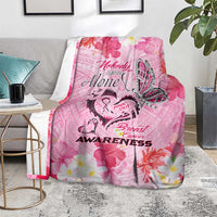Butterfly Polynesia Breast Cancer Blanket Nobody Fights Alone Pink Out Tropical Hibiscus DT02 - Polynesian Pride
