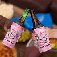 Butterfly Polynesia Breast Cancer 4 in 1 Can Cooler Tumbler Nobody Fights Alone Pink Out Tropical Hibiscus DT02 - Polynesian Pride