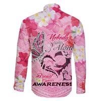 Butterfly Polynesia Breast Cancer Family Matching Off Shoulder Maxi Dress and Hawaiian Shirt Nobody Fights Alone Pink Out Tropical Hibiscus DT02 - Polynesian Pride