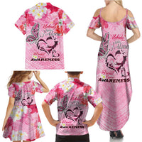 Butterfly Polynesia Breast Cancer Family Matching Summer Maxi Dress and Hawaiian Shirt Nobody Fights Alone Pink Out Tropical Hibiscus DT02 - Polynesian Pride