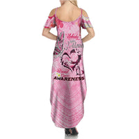 Butterfly Polynesia Breast Cancer Family Matching Summer Maxi Dress and Hawaiian Shirt Nobody Fights Alone Pink Out Tropical Hibiscus DT02 - Polynesian Pride