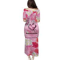 Butterfly Polynesia Breast Cancer Puletasi Nobody Fights Alone Pink Out Tropical Hibiscus DT02 - Polynesian Pride
