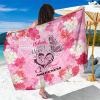 Butterfly Polynesia Breast Cancer Sarong Nobody Fights Alone Pink Out Tropical Hibiscus DT02 One Size 44 x 66 inches Pink - Polynesian Pride