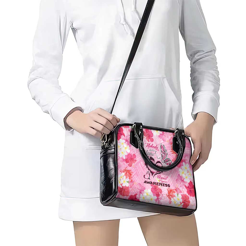Butterfly Polynesia Breast Cancer Shoulder Handbag Nobody Fights Alone Pink Out Tropical Hibiscus
