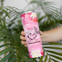 Butterfly Polynesia Breast Cancer Skinny Tumbler Nobody Fights Alone Pink Out Tropical Hibiscus DT02 - Polynesian Pride