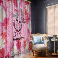 Butterfly Polynesia Breast Cancer Window Curtain Nobody Fights Alone Pink Out Tropical Hibiscus DT02 - Polynesian Pride