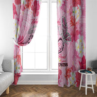 Butterfly Polynesia Breast Cancer Window Curtain Nobody Fights Alone Pink Out Tropical Hibiscus DT02 - Polynesian Pride