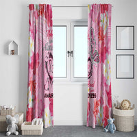 Butterfly Polynesia Breast Cancer Window Curtain Nobody Fights Alone Pink Out Tropical Hibiscus DT02 - Polynesian Pride