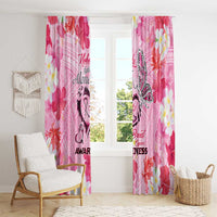 Butterfly Polynesia Breast Cancer Window Curtain Nobody Fights Alone Pink Out Tropical Hibiscus DT02 - Polynesian Pride