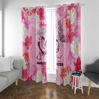 Butterfly Polynesia Breast Cancer Window Curtain Nobody Fights Alone Pink Out Tropical Hibiscus DT02 With Grommets Pink - Polynesian Pride