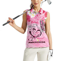 Butterfly Polynesia Breast Cancer Women Sleeveless Polo Shirt Nobody Fights Alone Pink Out Tropical Hibiscus DT02 - Polynesian Pride