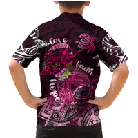 Breast Cancer Mermaid Polynesia Family Matching Mermaid Dress and Hawaiian Shirt Faith Hope Love DT02 - Polynesian Pride