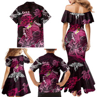 Breast Cancer Mermaid Polynesia Family Matching Mermaid Dress and Hawaiian Shirt Faith Hope Love DT02 - Polynesian Pride