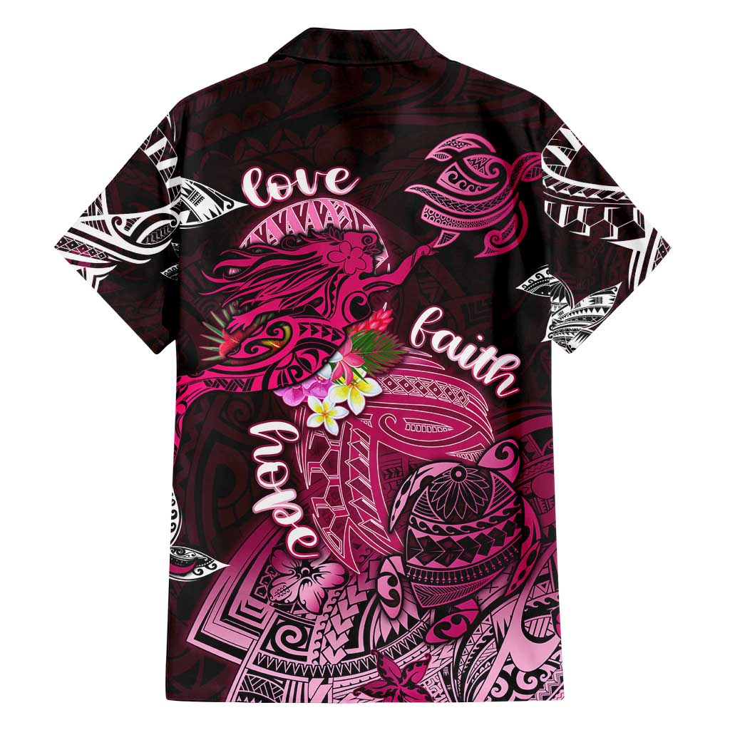 Breast Cancer Mermaid Polynesia Family Matching Off Shoulder Maxi Dress and Hawaiian Shirt Faith Hope Love DT02 - Polynesian Pride