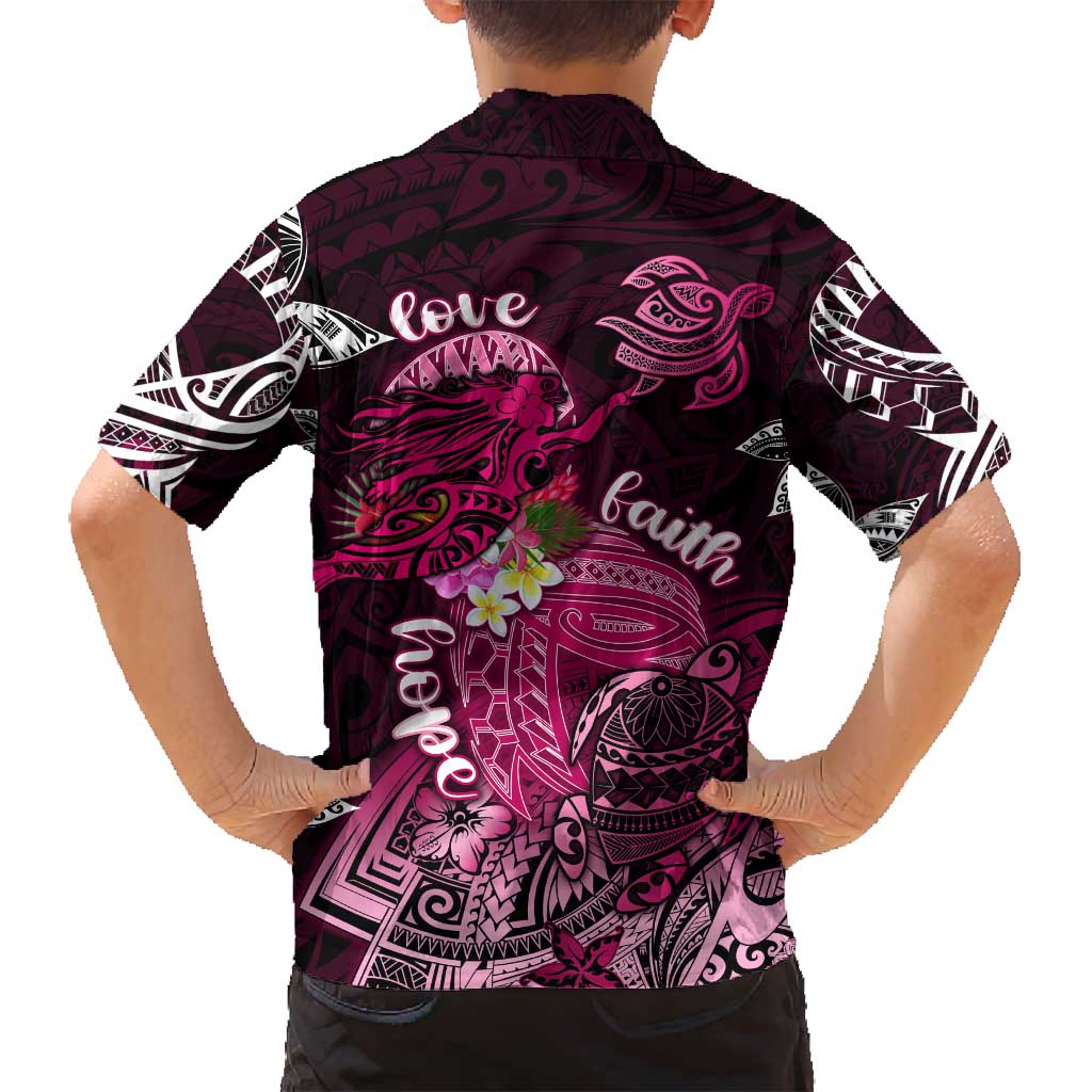 Breast Cancer Mermaid Polynesia Family Matching Summer Maxi Dress and Hawaiian Shirt Faith Hope Love DT02 - Polynesian Pride