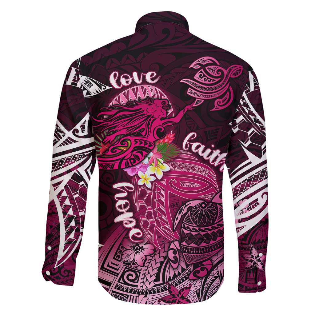 Breast Cancer Mermaid Polynesia Family Matching Summer Maxi Dress and Hawaiian Shirt Faith Hope Love DT02 - Polynesian Pride
