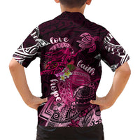 Breast Cancer Mermaid Polynesia Family Matching Tank Maxi Dress and Hawaiian Shirt Faith Hope Love DT02 - Polynesian Pride