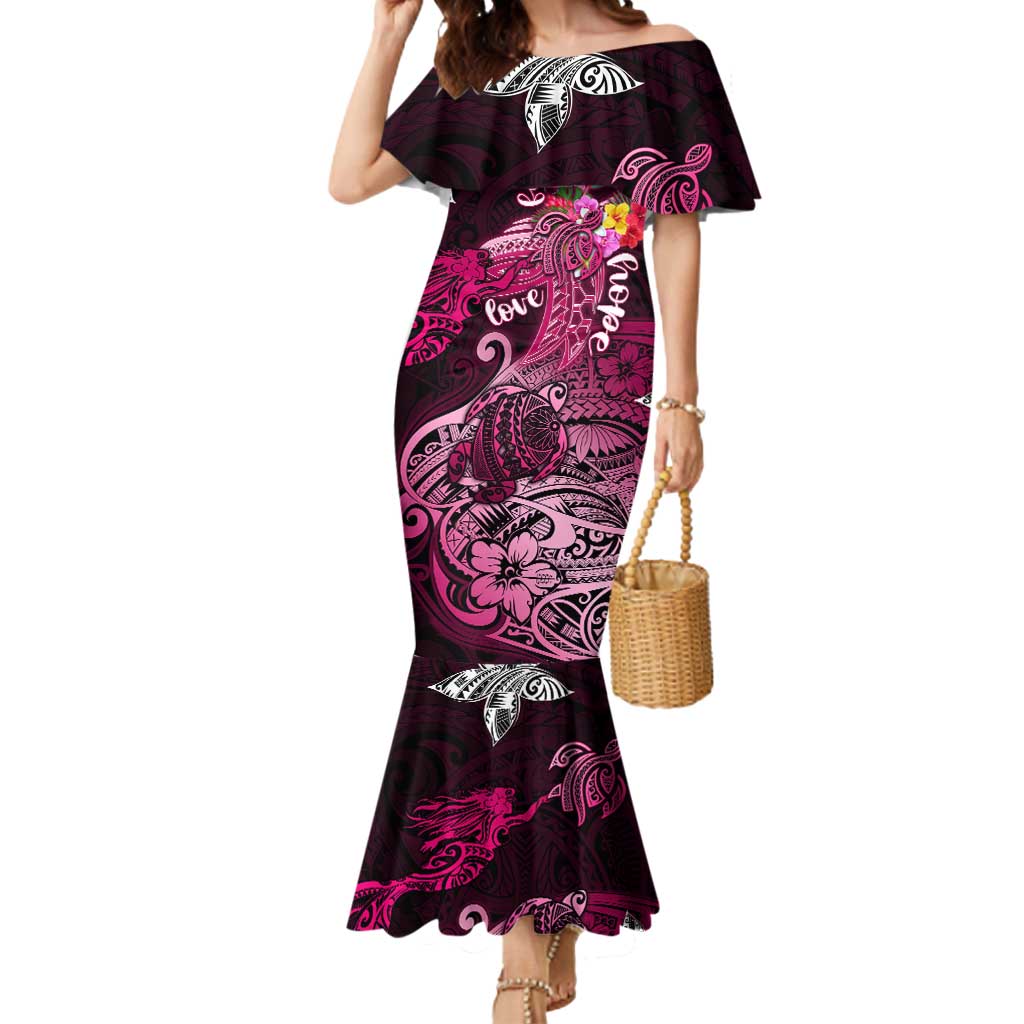 Breast Cancer Mermaid Polynesia Mermaid Dress Faith Hope Love