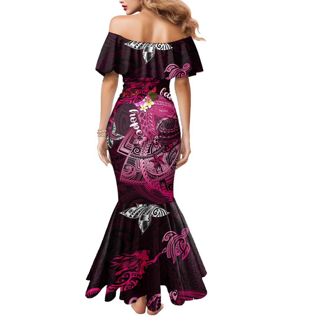 Breast Cancer Mermaid Polynesia Mermaid Dress Faith Hope Love