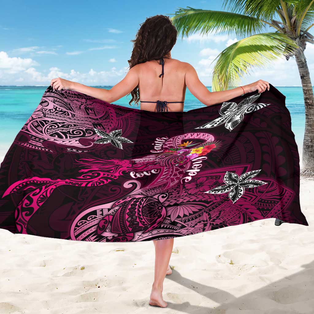 Breast Cancer Mermaid Polynesia Sarong Faith Hope Love DT02 - Polynesian Pride