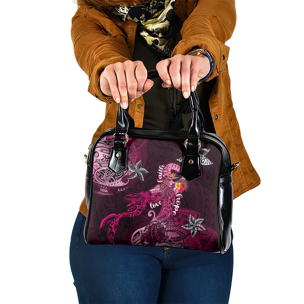 Breast Cancer Mermaid Polynesia Shoulder Handbag Faith Hope Love