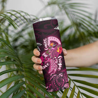 Breast Cancer Mermaid Polynesia Skinny Tumbler Faith Hope Love DT02 - Polynesian Pride