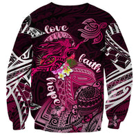 Breast Cancer Mermaid Polynesia Sweatshirt Faith Hope Love DT02 - Polynesian Pride