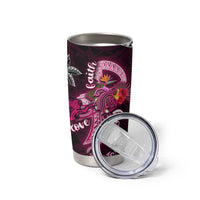 Breast Cancer Mermaid Polynesia Tumbler Cup Faith Hope Love