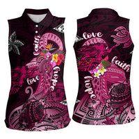 Breast Cancer Mermaid Polynesia Women Sleeveless Polo Shirt Faith Hope Love DT02 - Polynesian Pride