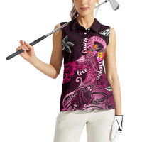 Breast Cancer Mermaid Polynesia Women Sleeveless Polo Shirt Faith Hope Love DT02 - Polynesian Pride
