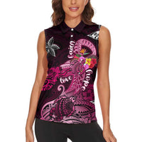Breast Cancer Mermaid Polynesia Women Sleeveless Polo Shirt Faith Hope Love DT02 - Polynesian Pride