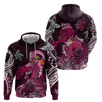 Breast Cancer Mermaid Polynesia Zip Hoodie Faith Hope Love DT02 - Polynesian Pride