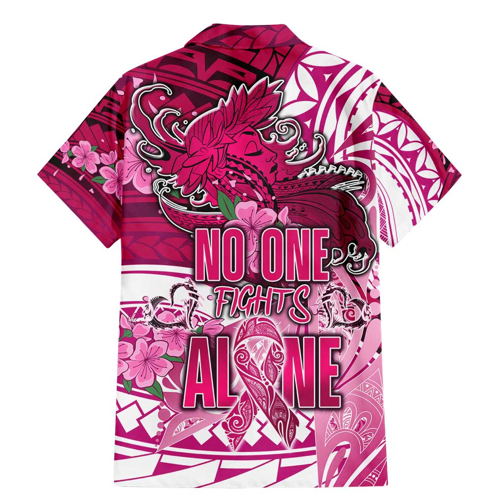 Breast Cancer Awareness Hawaii Family Matching Mermaid Dress and Hawaiian Shirt Polynesia Girl Nobody Fights Alone DT02 - Polynesian Pride