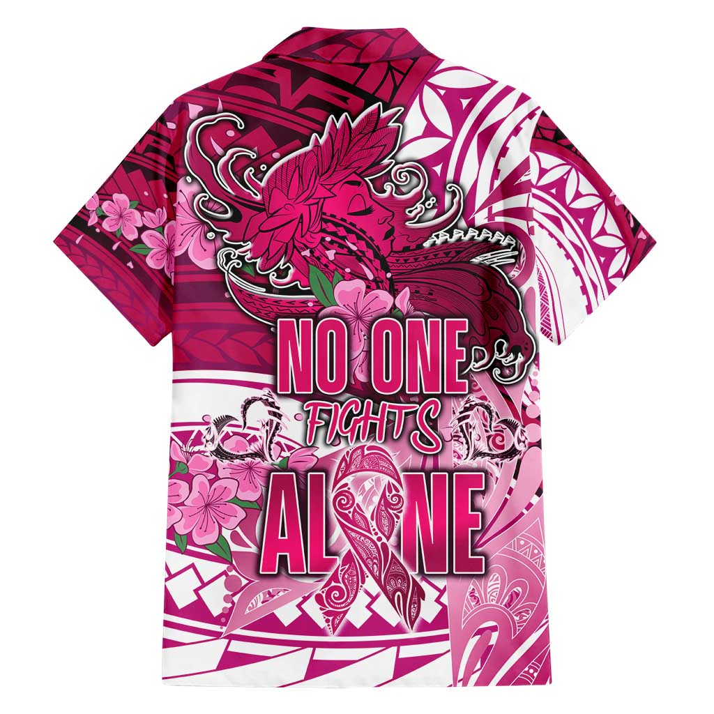 Breast Cancer Awareness Hawaii Hawaiian Shirt Polynesia Girl Nobody Fights Alone