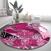 Breast Cancer Awareness Hawaii Round Carpet Polynesia Girl Nobody Fights Alone