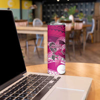 Breast Cancer Awareness Hawaii Skinny Tumbler Polynesia Girl Nobody Fights Alone DT02 - Polynesian Pride