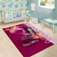 Breast Cancer New Zealand Area Rug Maori Aotearoa Girl Pink Out